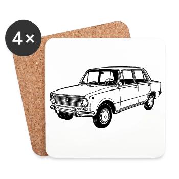 Vaz classic Geschenk Wagen Autofans Mechaniker - Untersetzer (4er-Set) - Weiß - Vorne