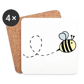 Hummel pastell fliegend - Untersetzer (4er-Set) - Weiß - Vorne