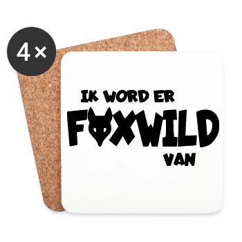 Es macht mich foxwild. Humorhemd, Hoodie * - Untersetzer (4er-Set) - Weiß - Vorne