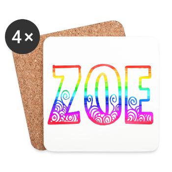 zoe rs regenbogen - Untersetzer (4er-Set) - Weiß - Vorne