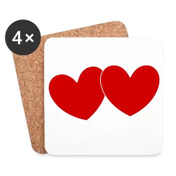 Heart Valentine's Day Gift Valentine's Day - Coasters (set of 4) - white - Front