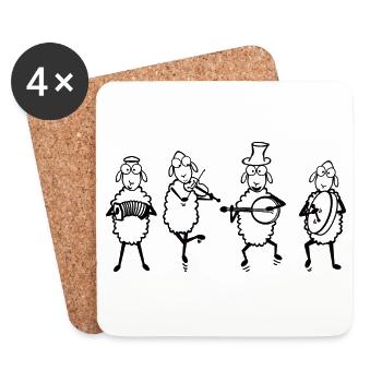 Music-making sheep Irish music - Coasters (set of 4) - white - Front