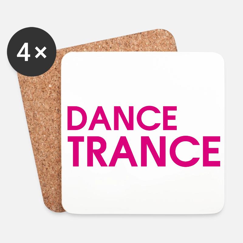 I Only Dance To Trance (pink) - Untersetzer (4er-Set) - Weiß