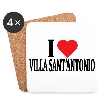 T-shirt I love Villa Sant Antonio Sardinia - Coasters (set of 4) - white - Front