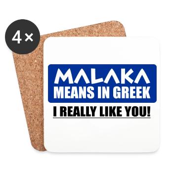 Malakas Funny Shirt - Untersetzer (4er-Set) - Weiß - Vorne