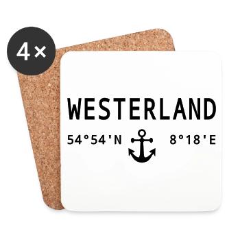 Westerland - Untersetzer (4er-Set) - Weiß - Vorne