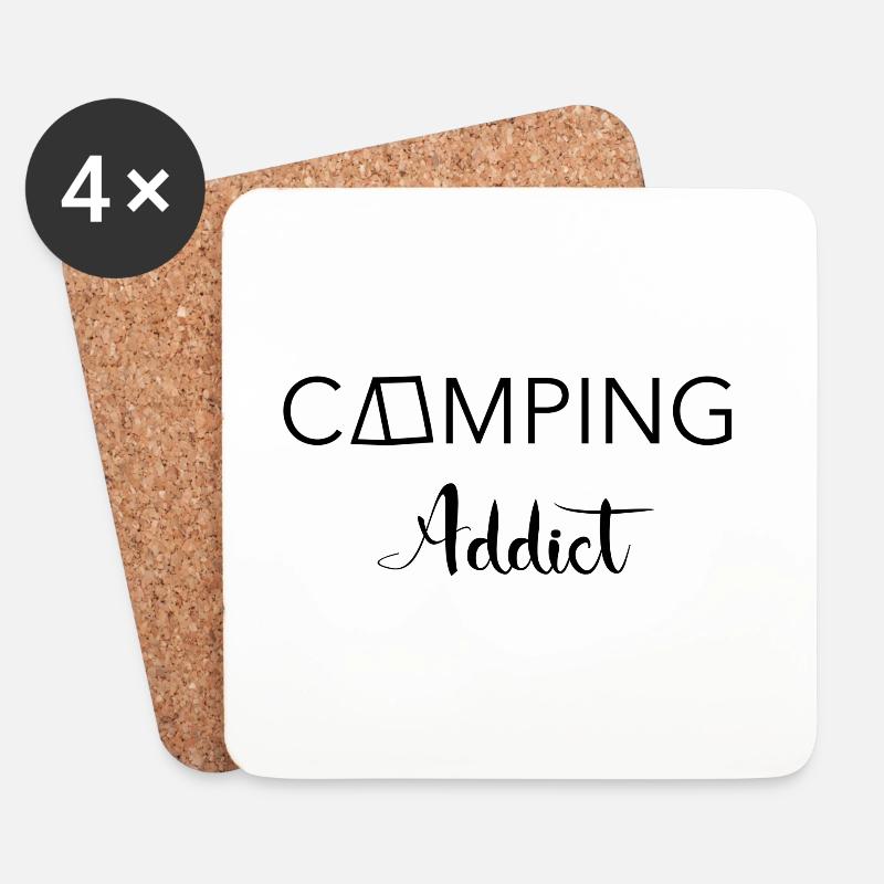 Camping Addict - Untersetzer (4er-Set) - Weiß