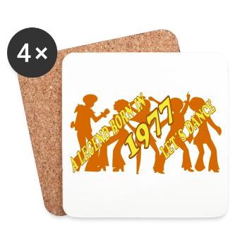 Year of birth 1977 Vintage Retro, birth, birthday - Coasters (set of 4) - white - Front