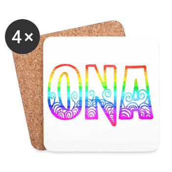 ona rs regenbogen - Untersetzer (4er-Set) - Weiß - Vorne
