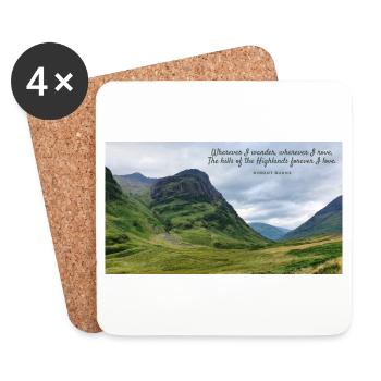Wherever I wander wherever I rove - Highlands - Untersetzer (4er-Set) - Weiß - Vorne