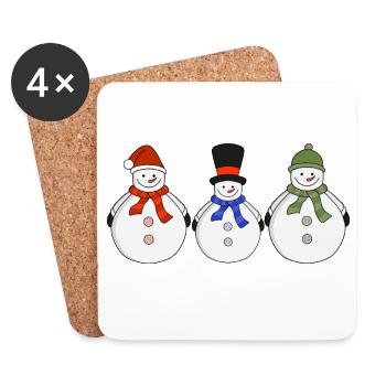 Snowmen Winter has come - Coasters (set of 4) - white - Front