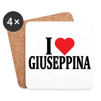 I love Giuseppina T-Shirt Geschenkidee - Untersetzer (4er-Set) - Weiß - Vorne