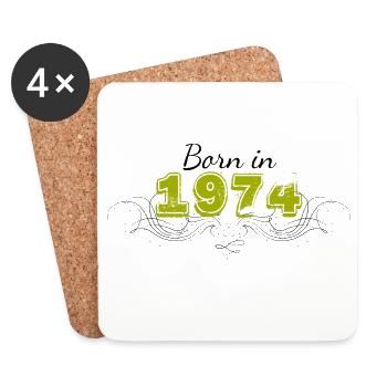 Born in 1974 - Coasters (set of 4) - white - Front