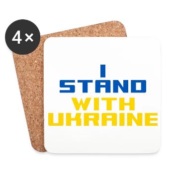 Ich stehe zur Ukraine - Untersetzer (4er-Set) - Weiß - Vorne