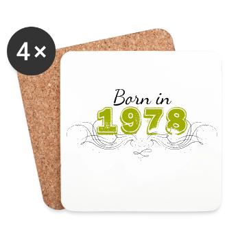 Born in 1978 - Coasters (set of 4) - white - Front