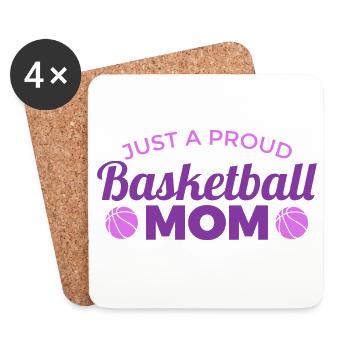 Proud basketball mother - Coasters (set of 4) - white - Front