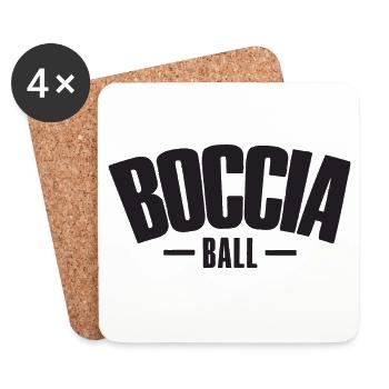 Joueur de boccia Vêtements avec balles de pétanque Boccia - Dessous de verre (lot de 4) - blanc - Devant