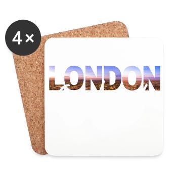 London Skyline Script England - Coasters (set of 4) - white - Front