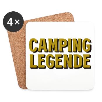 Camping Legende Vintage - Untersetzer (4er-Set) - Weiß - Vorne