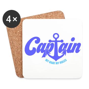 Captain Boot | Farben änderbar - Untersetzer (4er-Set) - Weiß - Vorne