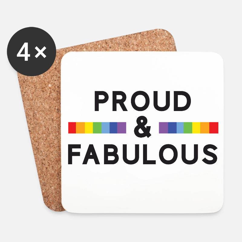 Pride Month - Stolz und fabelhaft - Untersetzer (4er-Set) - Weiß