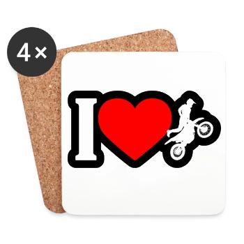 I Heart Motocross Jump - Coasters (set of 4) - white - Front