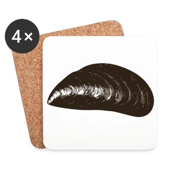 moule mussel - Coasters (set of 4) - white - Front