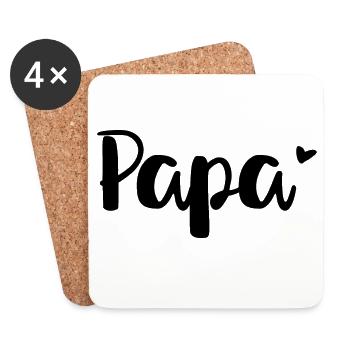 Papa Herz Design für alle werdende Väter - Untersetzer (4er-Set) - Weiß - Vorne