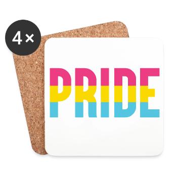 Mois de la fierté LGBT - Fierté pansexuelle - Dessous de verre (lot de 4) - blanc - Devant
