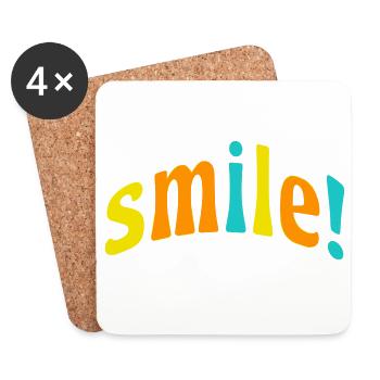 Smile! - Coasters (set of 4) - white - Front