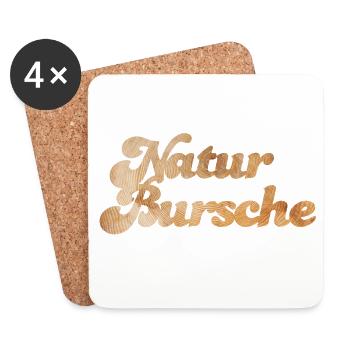 Naturbursche Handschrift Holz Maserung Outdoor Fan - Untersetzer (4er-Set) - Weiß - Vorne