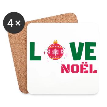 Love Noël - Dessous de verre (lot de 4) - blanc - Devant