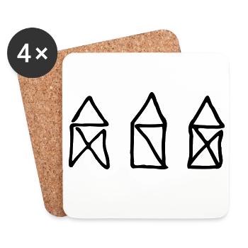Nikolaushaus1 - Dessous de verre (lot de 4) - blanc - Devant