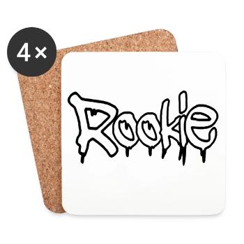 Graffiti Style Rookie Text Design - Coasters (set of 4) - white - Front