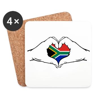 South Africa Heart Shape - Coasters (set of 4) - white - Front