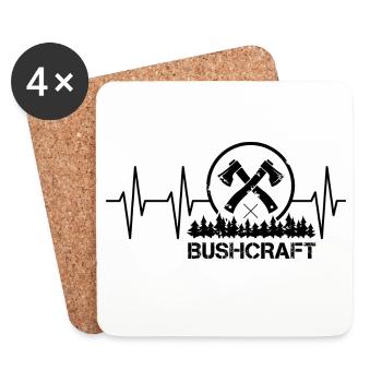 Herzschlag Bushcraft Axt Logo survival Symbol Wald - Untersetzer (4er-Set) - Weiß - Vorne