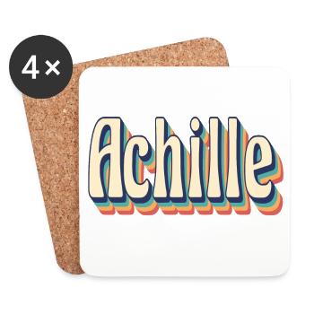 Vintage style retro Achille t-shirt - Coasters (set of 4) - white - Front