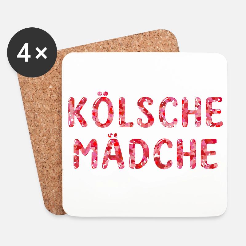 Kölsche Mädche Karneval In Kölle Köln Cologne Girl - Untersetzer (4er-Set) - Weiß