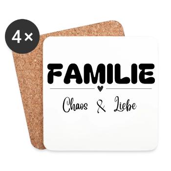 L’amour du chaos familial - Dessous de verre (lot de 4) - blanc - Devant