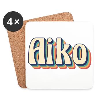 Vintage Retro Aiko T-Shirt T-Shirt Geschenkidee - Untersetzer (4er-Set) - Weiß - Vorne