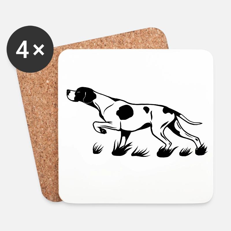 Pointer above - Coasters (set of 4) - white