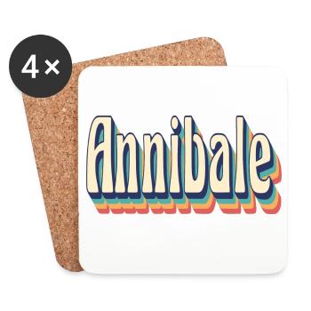 Vintage Retro Annibale T-Shirt T-Shirt T-Shirt - Untersetzer (4er-Set) - Weiß - Vorne