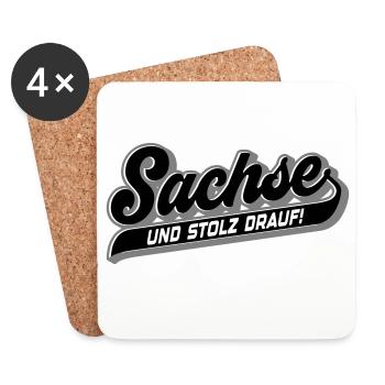 Sachse und Stolz drauf | Farben änderbar - Untersetzer (4er-Set) - Weiß - Vorne
