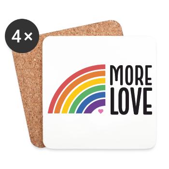 LGBT Pride Month - More Love - Coasters (set of 4) - white - Front