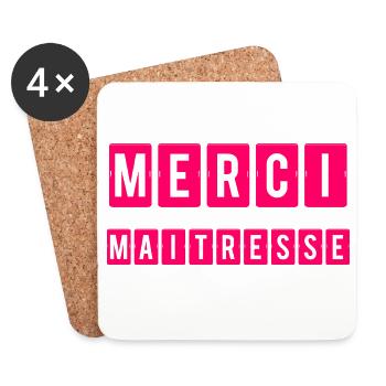 MERCI. MAÎTRESSE. MAÎTRE. MERCI MAÎTRESSE - Dessous de verre (lot de 4) - blanc - Devant