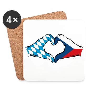 Bavaria Czech Republic Flag Hands Heart Shape - Coasters (set of 4) - white - Front