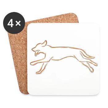 Dog Drawing - Coasters (set of 4) - white - Front