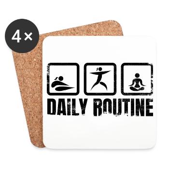 Yogi Daily Routine - Coasters (set of 4) - white - Front