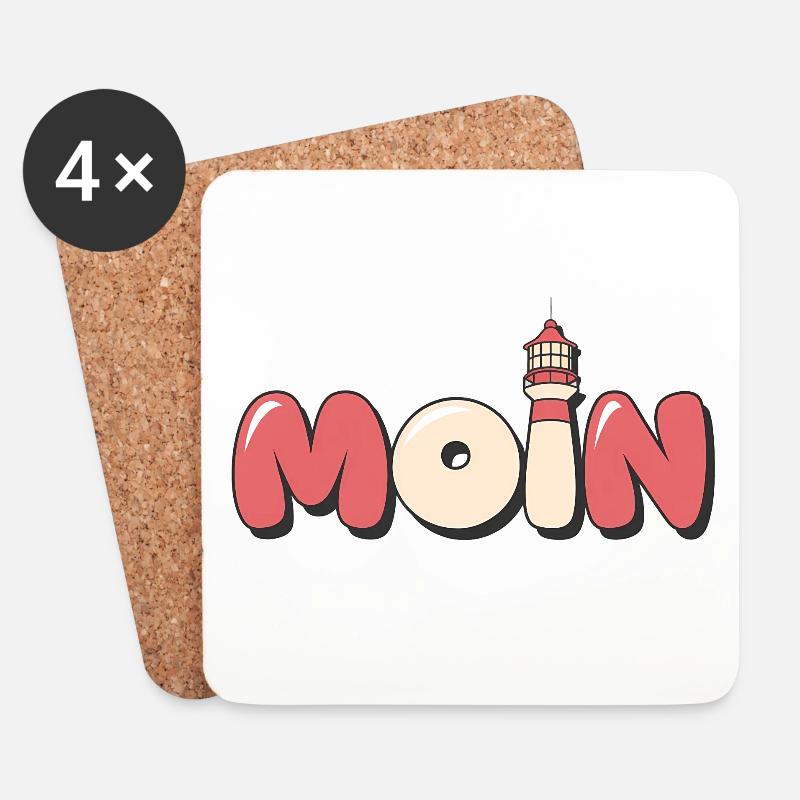 Moin Leuchtturm Küste Meer Ostsee Nordsee Strand - Untersetzer (4er-Set) - Weiß