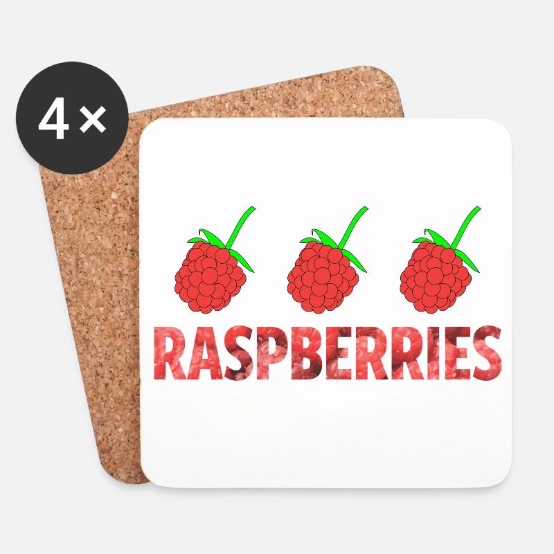 RASPBERRIES - Untersetzer (4er-Set) - Weiß